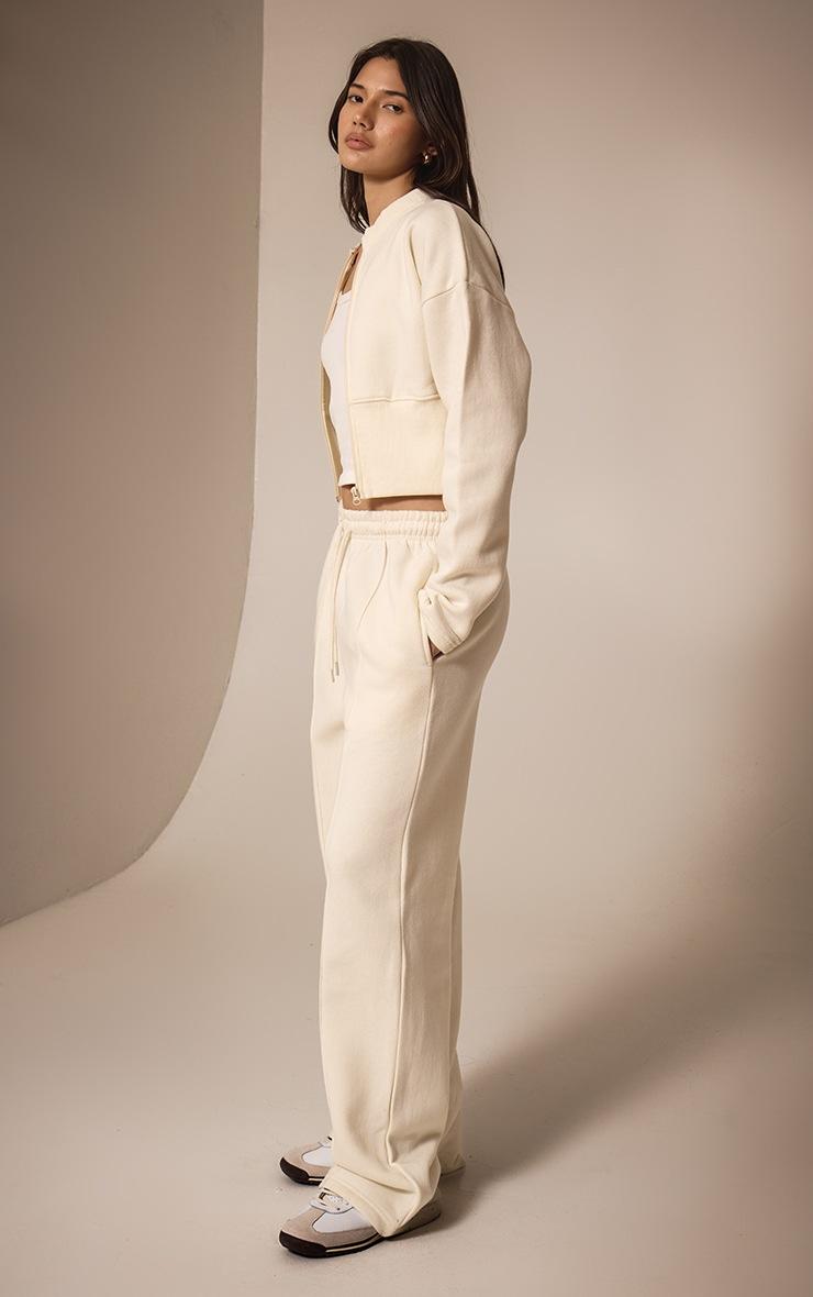 Pretty Little Thing Cream Seam Detail Wide Leg Sweatpants
