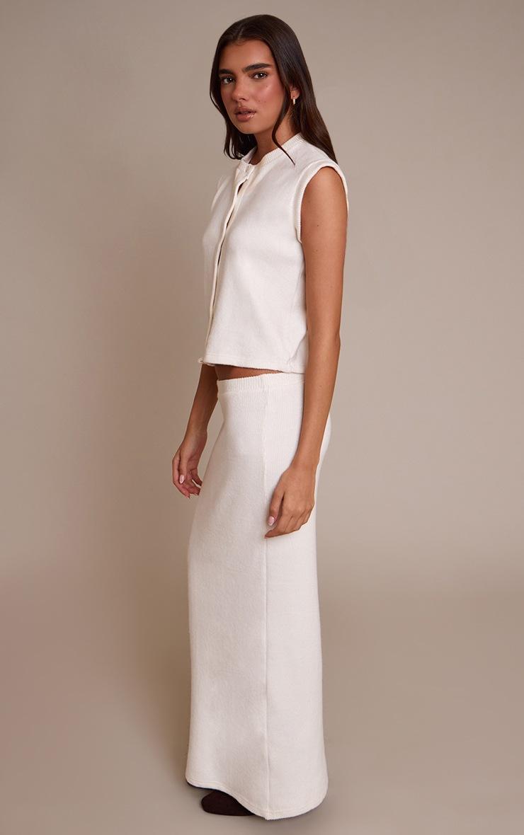 Pretty Little Thing Cream Soft Brushed Chunky Rib Maxi Skirt