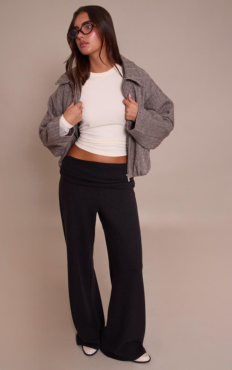 Pretty Little Thing Cream Soft Cotton Crew Neck Longline Long Sleeve Top