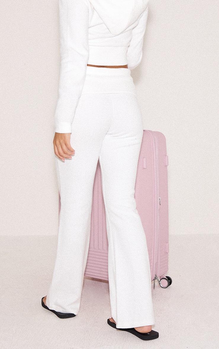 Pretty Little Thing Cream Soft Touch Fold Over Waist Flare