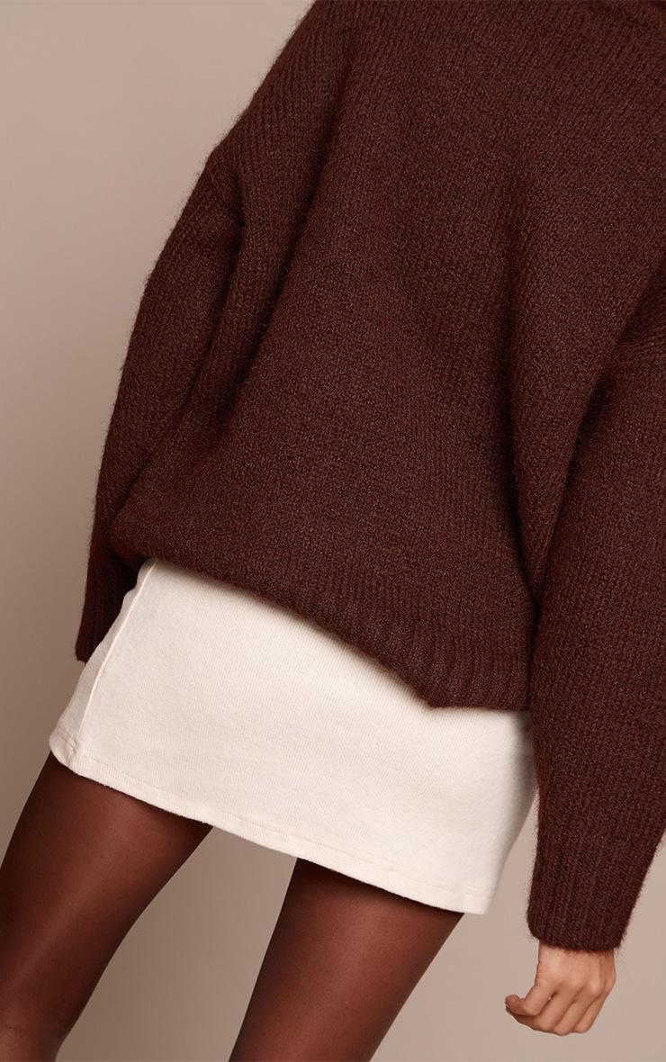 Pretty Little Thing Cream Thick Brushed Rib Mini Skirt