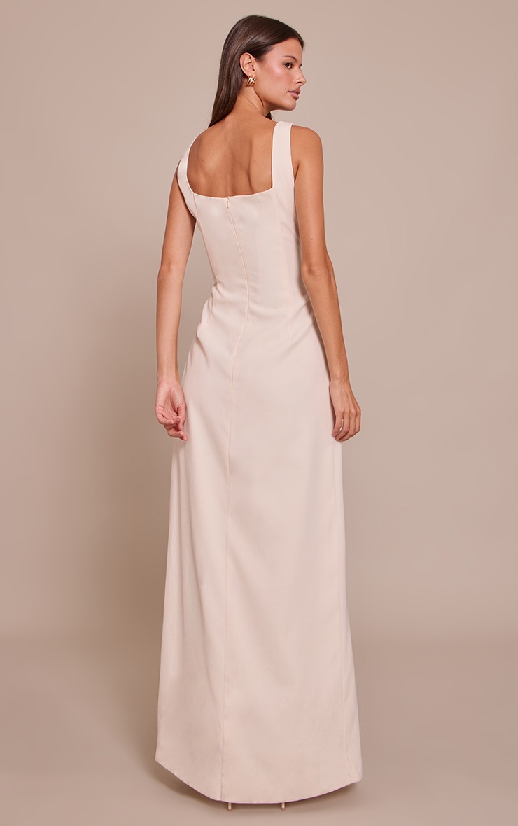 Pretty Little Thing Cream Woven Scoop Neck Midaxi Dress