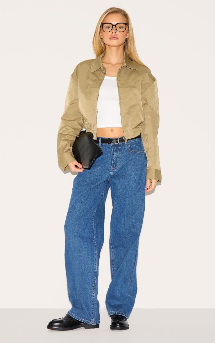 Pretty Little Thing Dark Blue Mid Rise Straight Leg Jeans