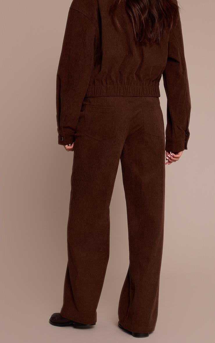 Pretty Little Thing Dark Brown Cord Straight Leg Pants