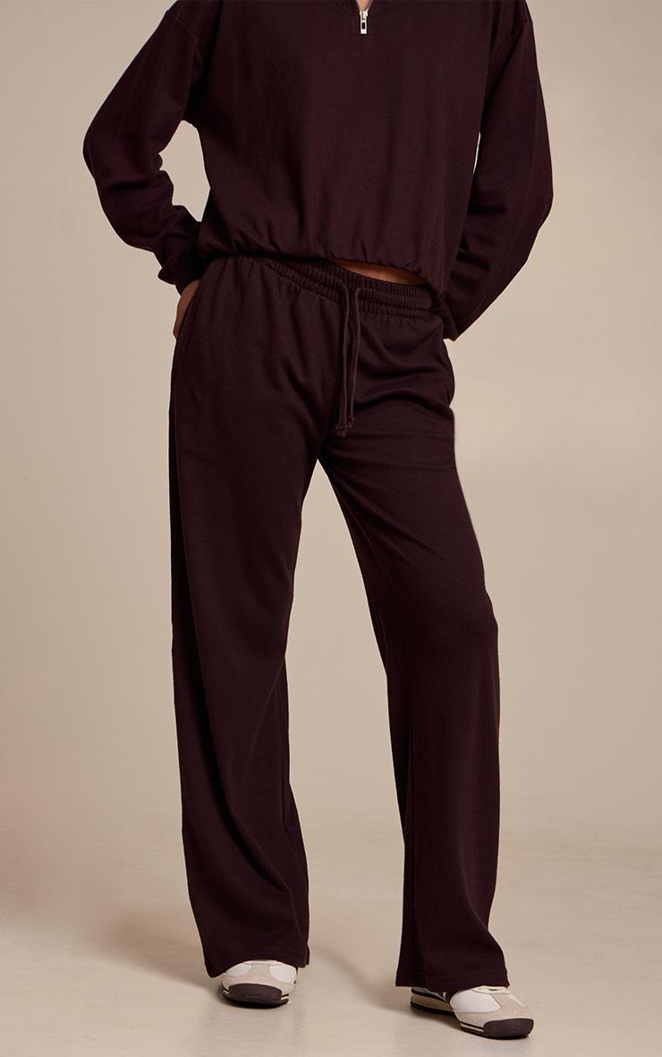Pretty Little Thing Dark Brown Drawstring Soft Touch Pants