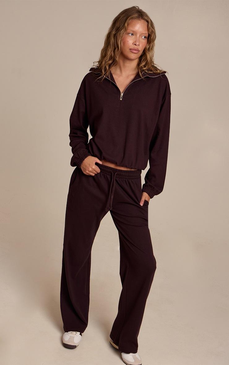 Pretty Little Thing Dark Brown Drawstring Soft Touch Pants