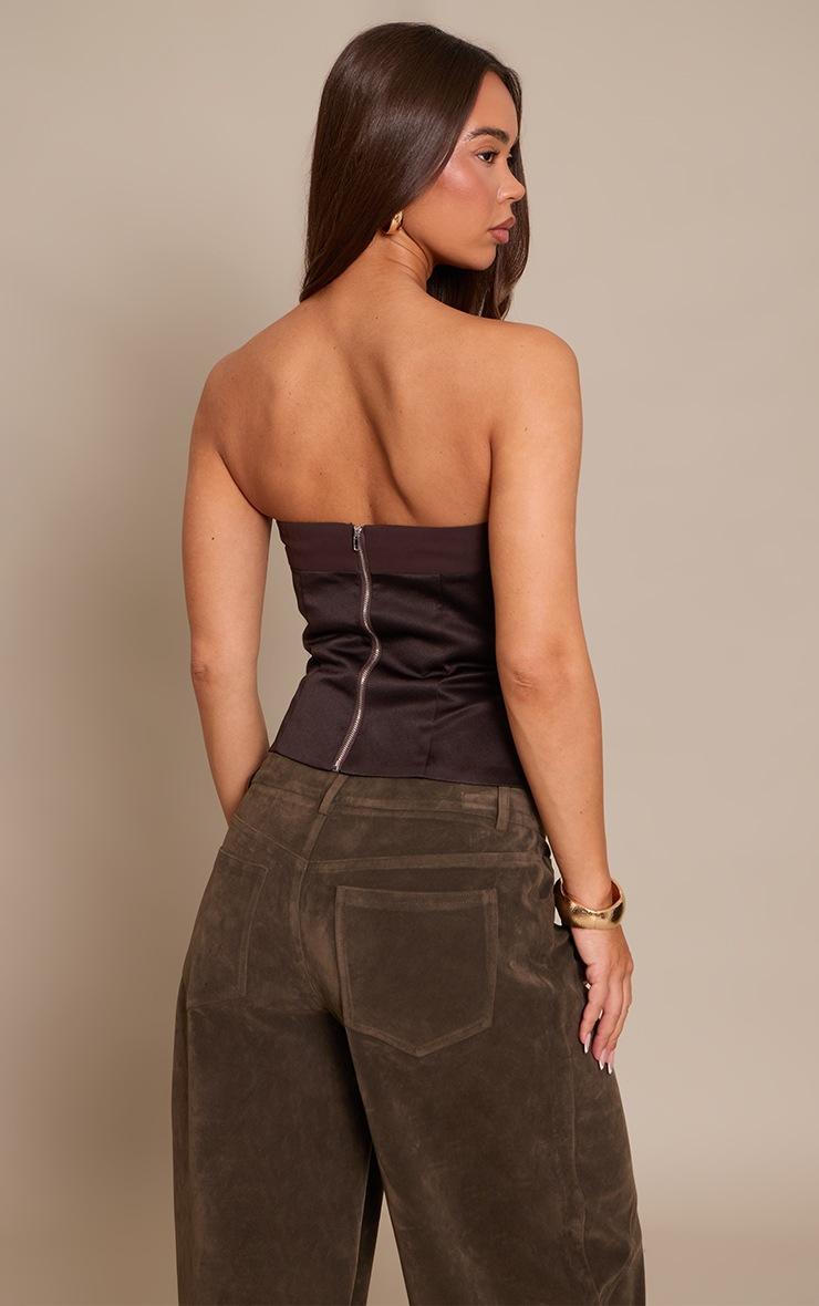 Pretty Little Thing Dark Chocolate Chiffon Bust Bandeau Corset