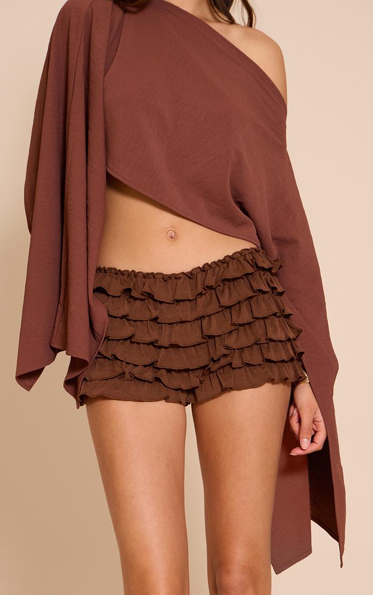 Pretty Little Thing Dark Chocolate Extreme Frilly Bloomer Shorts