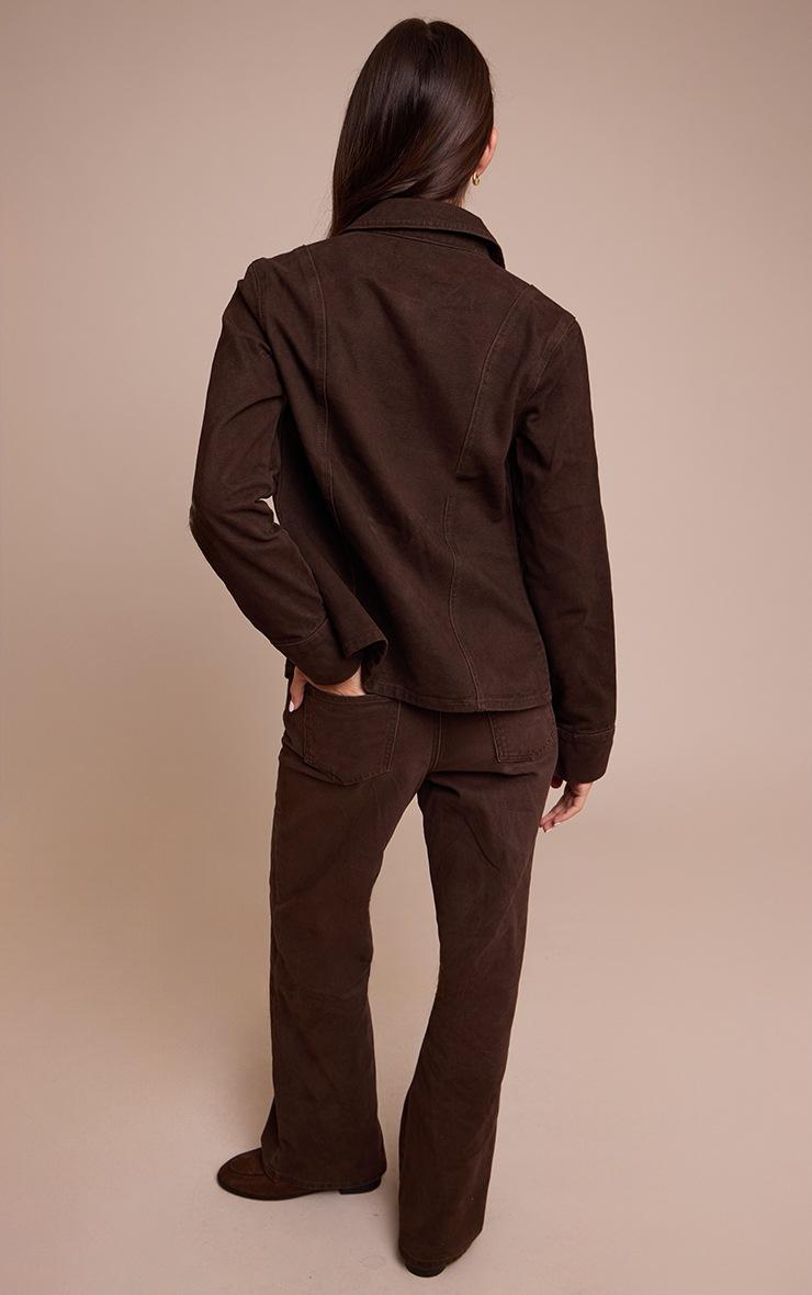 Pretty Little Thing Dark Chocolate High Waist Straight Leg