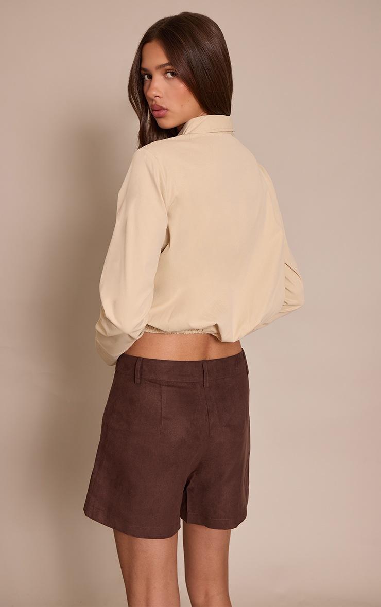 Pretty Little Thing Dark Chocolate Lightweight Faux Suede Shorts