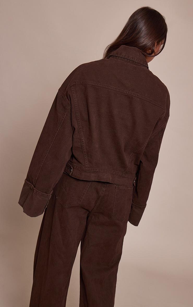 Pretty Little Thing Dark Chocolate Turn Up Cuff Jacket