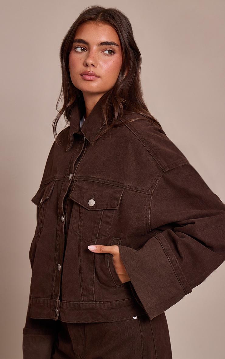 Pretty Little Thing Dark Chocolate Turn Up Cuff Jacket