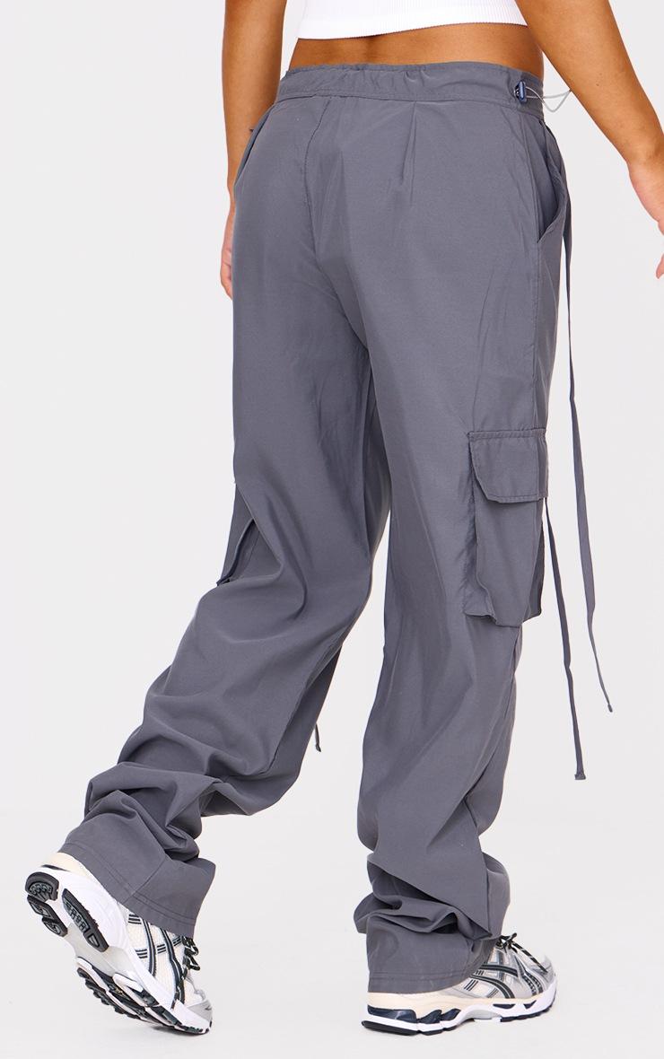 Pretty Little Thing Dark Grey Lightweight Shell Low Rise Cargo Ttrousers