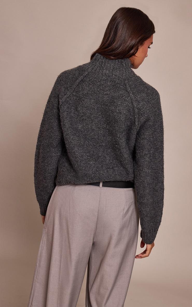 Pretty Little Thing Dark Grey Zip Up Pocket Detail Knitted Cardigan