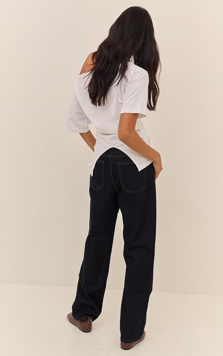 Pretty Little Thing Dark Indigo High Waist Straight Leg Jeans