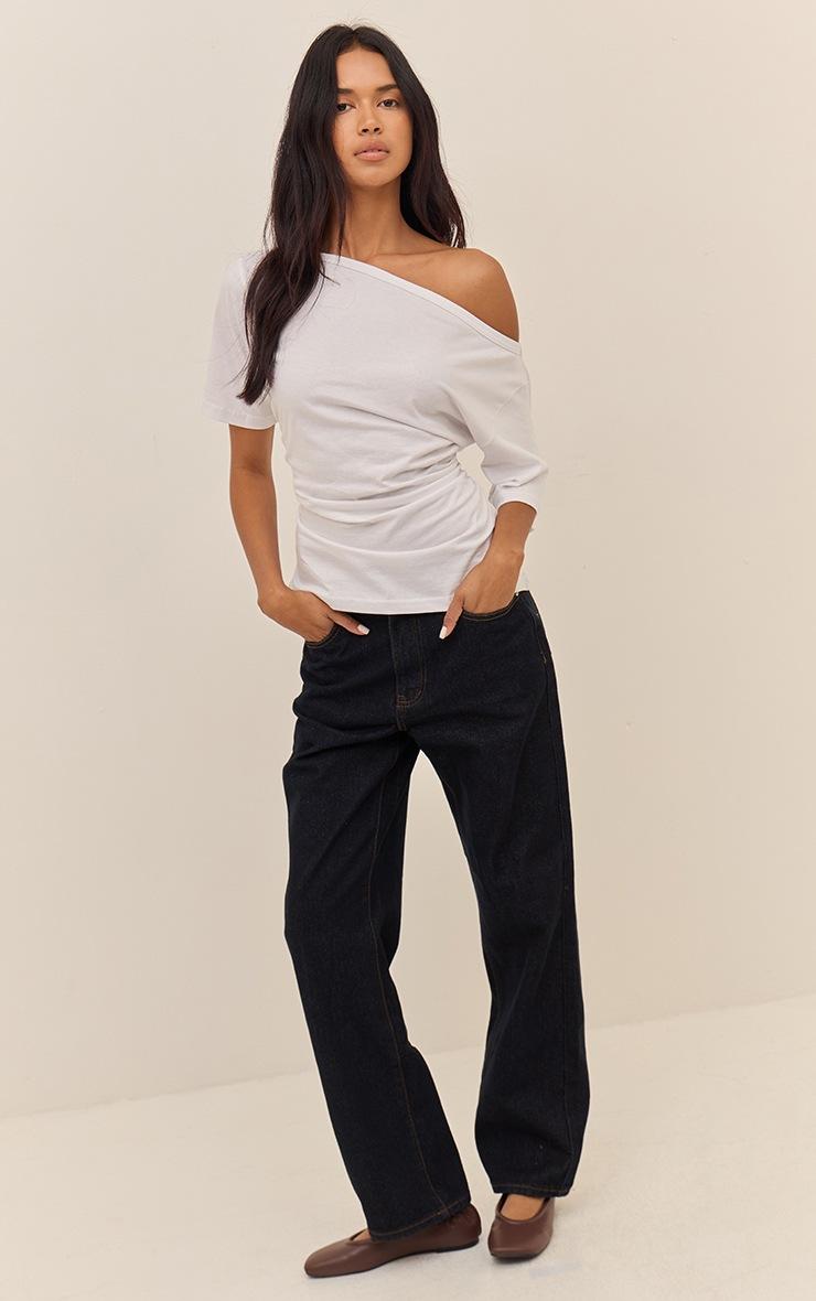 Pretty Little Thing Dark Indigo High Waist Straight Leg Jeans