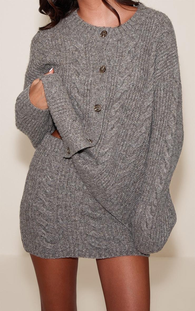 Pretty Little Thing Dark Taupe Cable Knit Mini Skirt