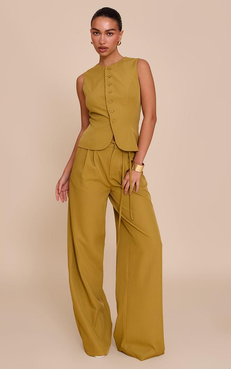 Pretty Little Thing Deep Mustard Tailored Woven Vest