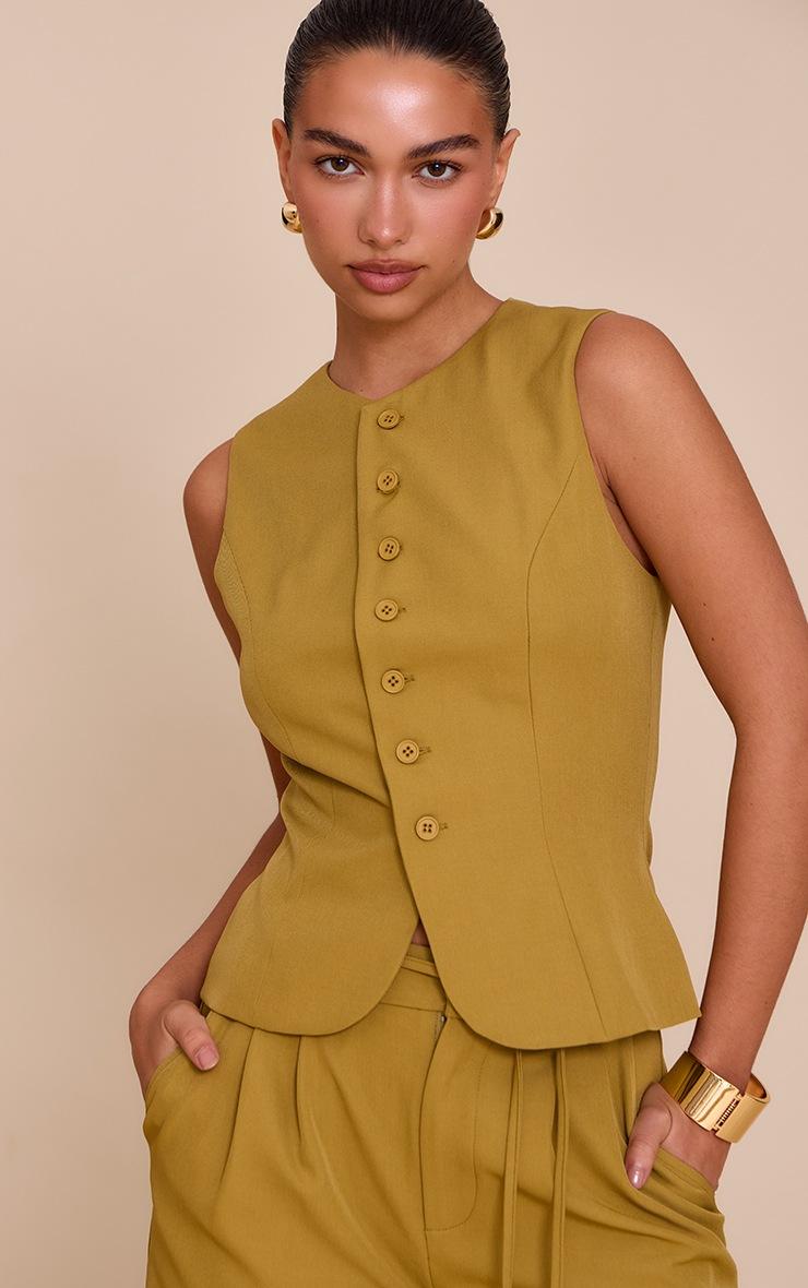 Pretty Little Thing Deep Mustard Tailored Woven Vest