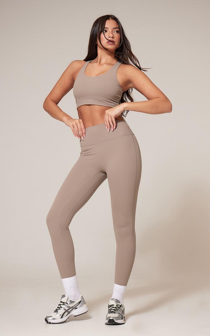 Pretty Little Thing Deep Taupe Ultimate Sculpt High Waist Gym Leggings