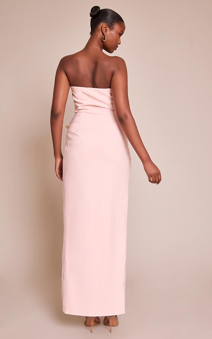 Pretty Little Thing Dusty Pink Woven Drape Detail Maxi