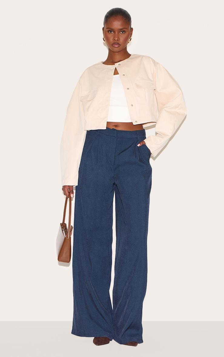 Pretty Little Thing Ecru Cocoon Sleeve Cropped Blazer