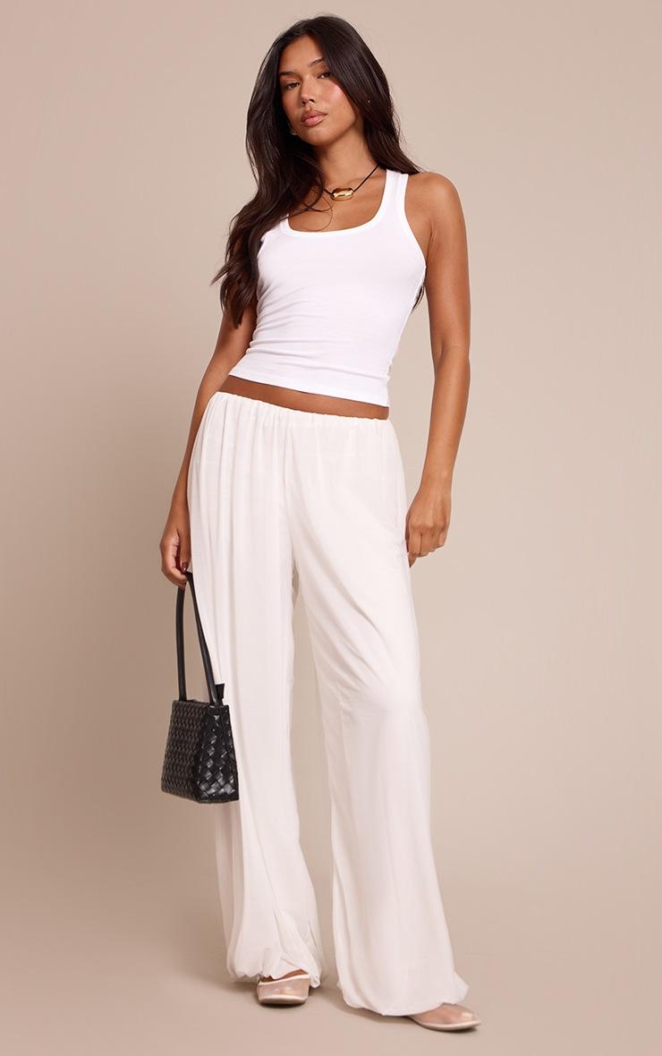 Pretty Little Thing Ecru Lightweight Chiffon Balloon Pants