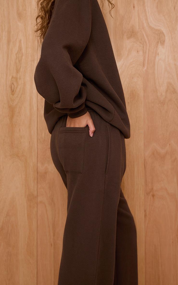 Pretty Little Thing Espresso Cotton Fleece Cuffed Sweat Pants
