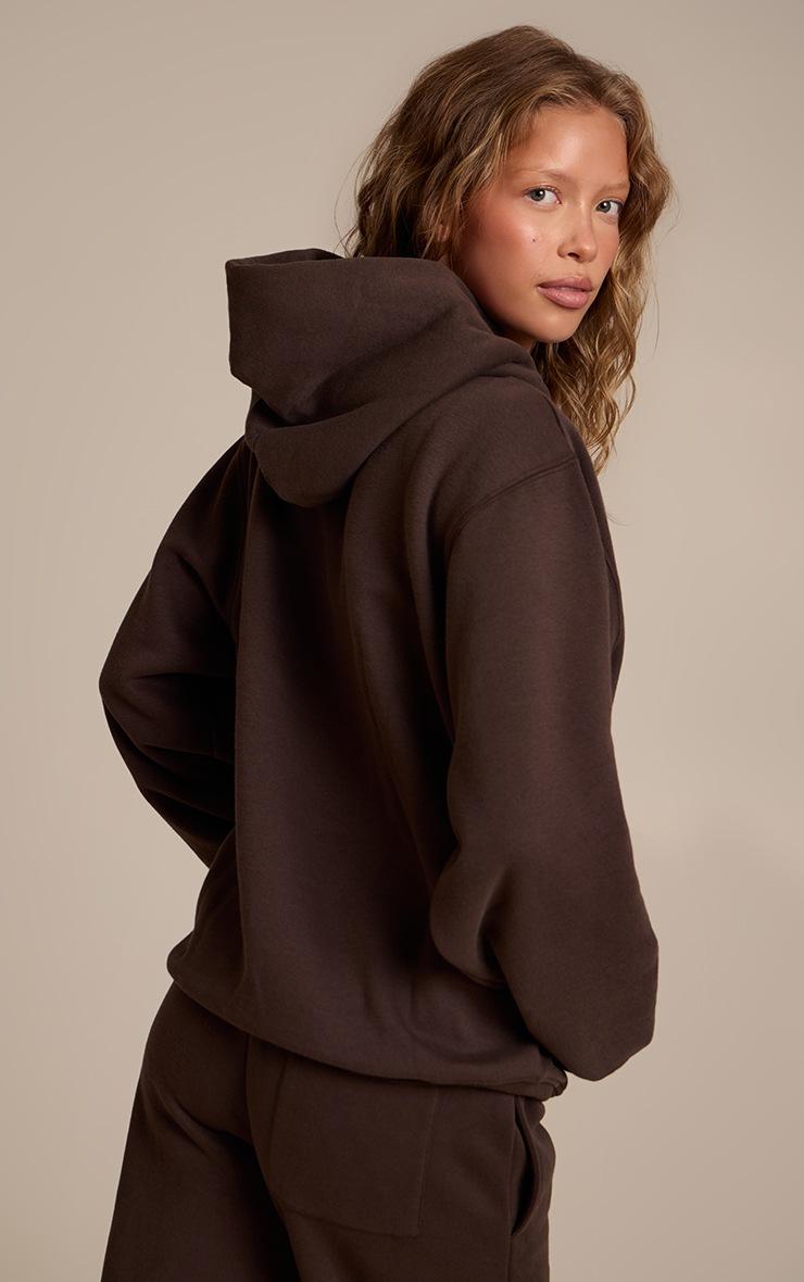 Pretty Little Thing Espresso Cotton Fleece Pullover Hoodie