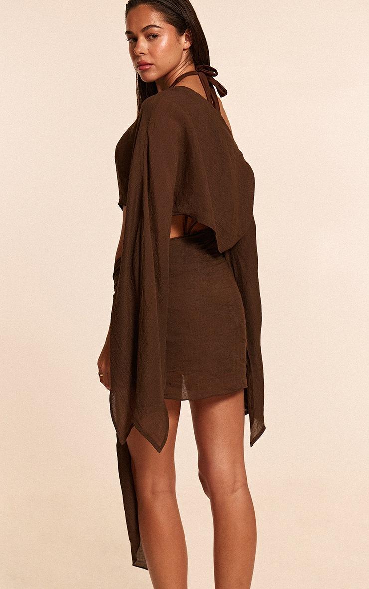 Pretty Little Thing Espresso Linen Look Mini Sarong