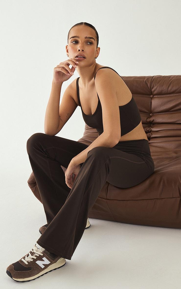 Pretty Little Thing Espresso Sculpt Wrap Waist Yoga Pants