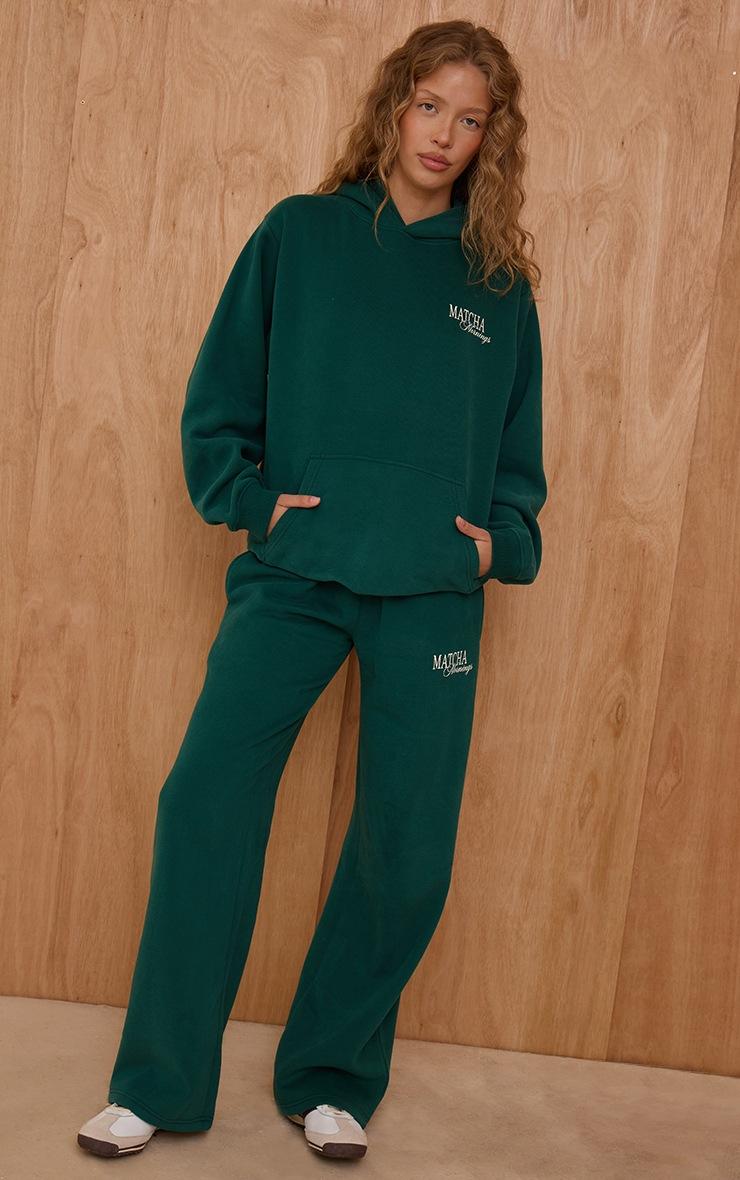 Pretty Little Thing Green Matcha Mornings Cotton Fleece Oversized Pull Over Hoodie