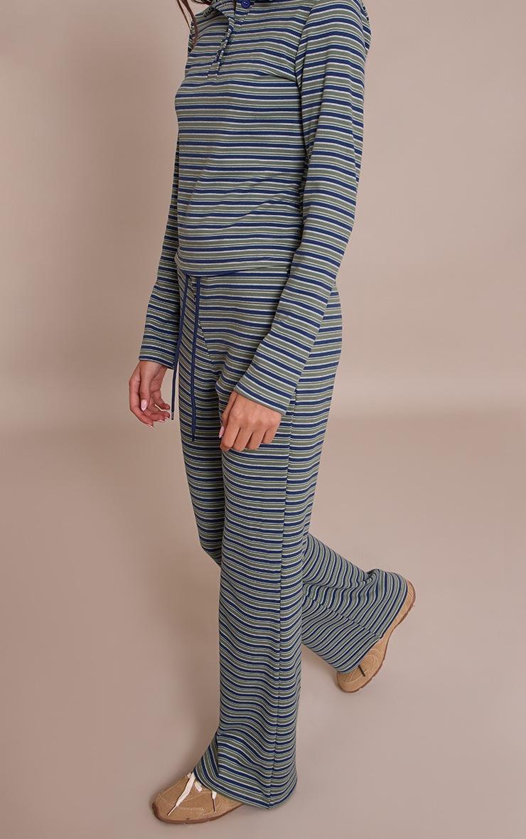 Pretty Little Thing Green Soft Fleece Pinstripe Skinny Flare Pant