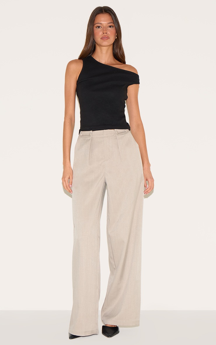 Pretty Little Thing Grey Adjustable Waistband Detail Tailored Pants