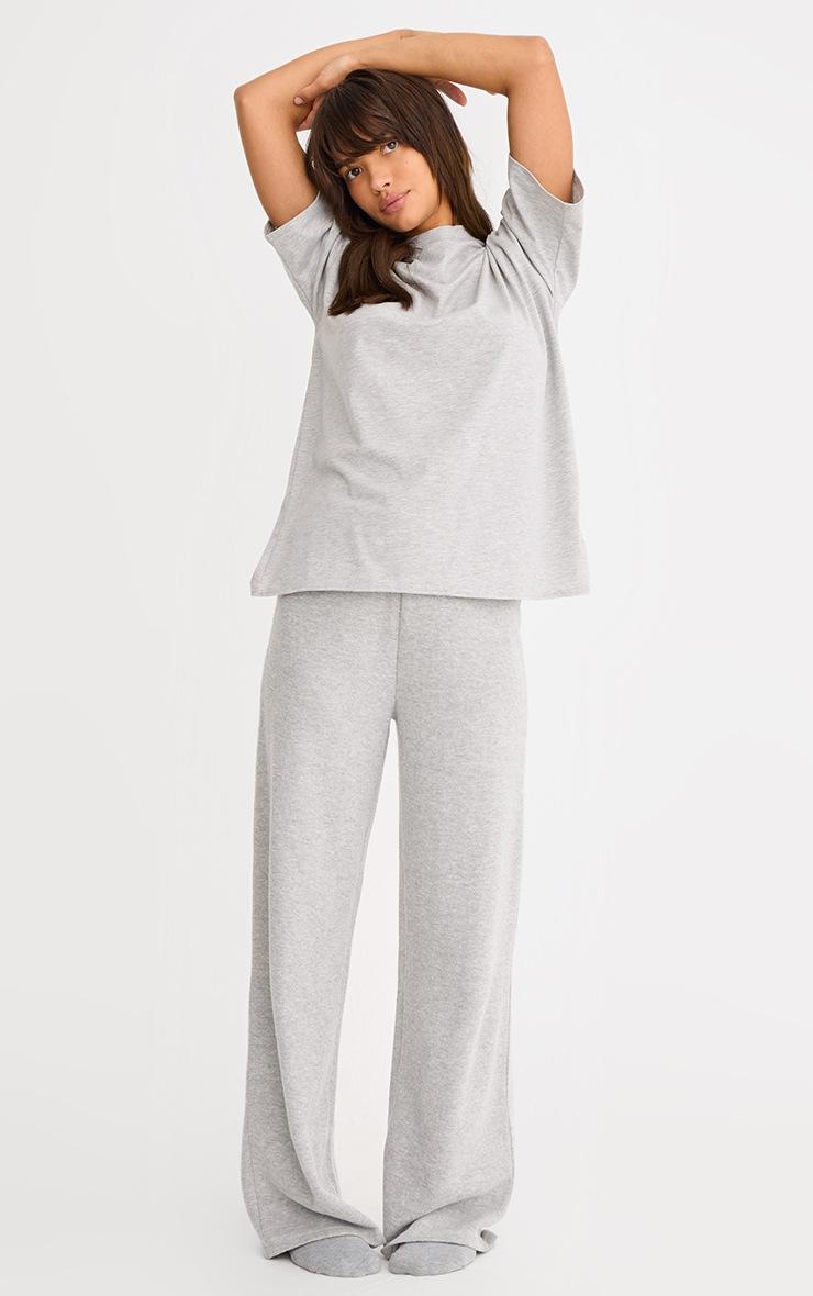 Pretty Little Thing Grey Cotton Basic Oversized T-shirt