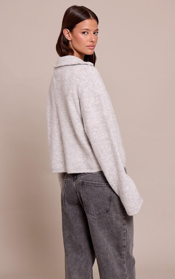Pretty Little Thing Grey Half Zip Soft Knit Sweater