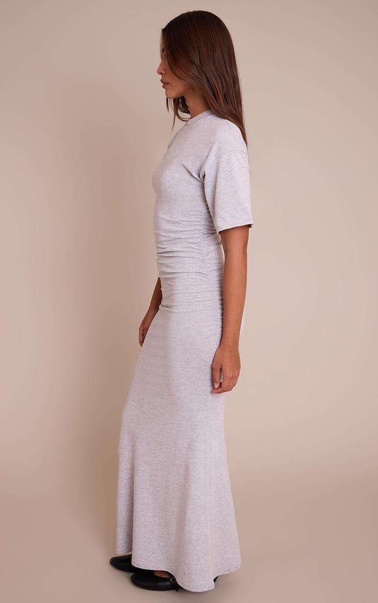 Pretty Little Thing Grey Jersey Cinched T-Shirt Maxi Dress