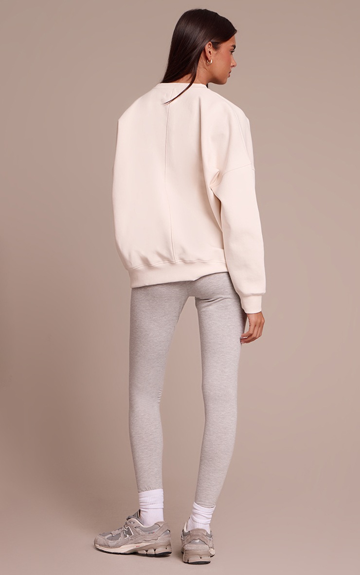 Pretty Little Thing Grey Marl Basic Soft Cotton High Waisted Leggings