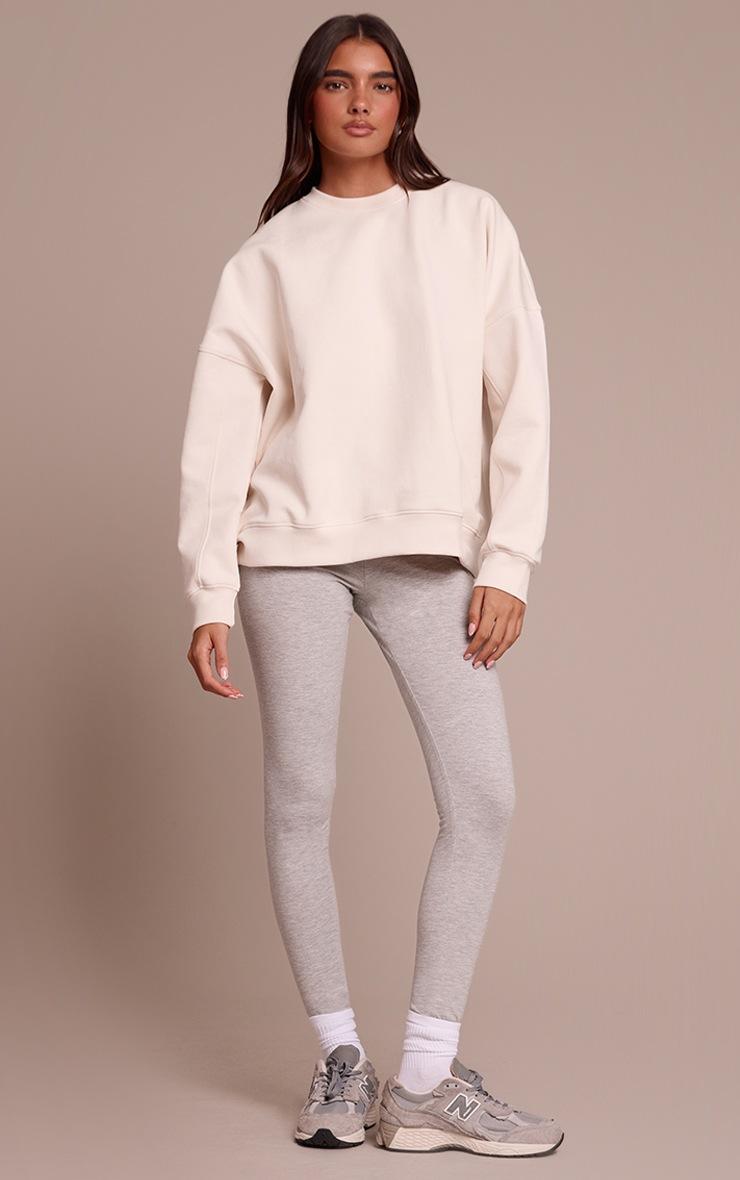 Pretty Little Thing Grey Marl Basic Soft Cotton High Waisted Leggings