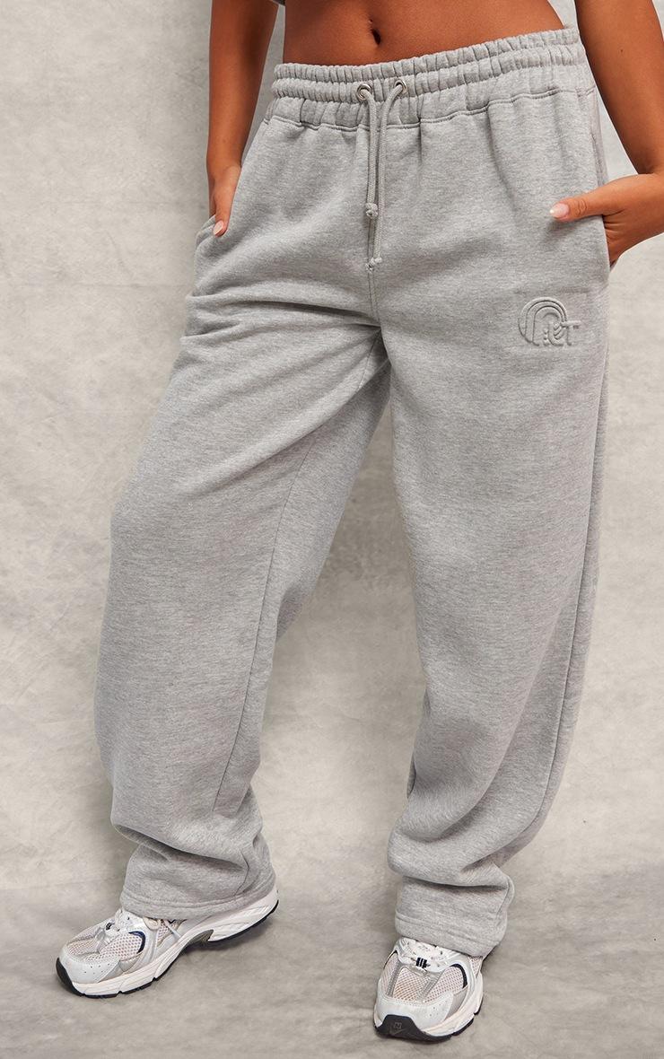 Pretty Little Thing Grey Marl Embossed Drawstring Sweatpants