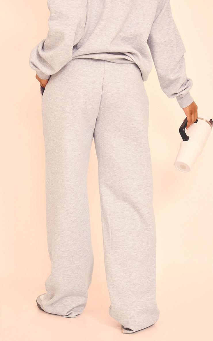 Pretty Little Thing Grey Marl Wide Leg Drawstring Sweatpants