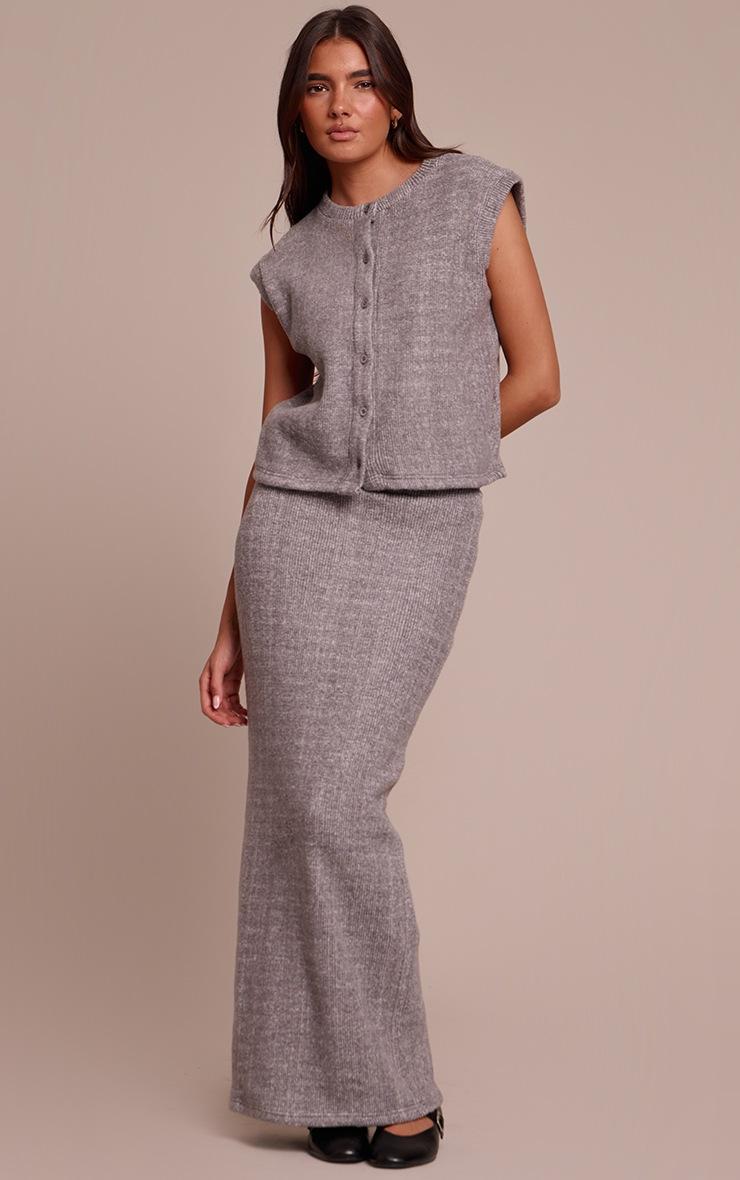 Pretty Little Thing Grey Soft Brushed Chunky Rib Boxy Sleeveless Top