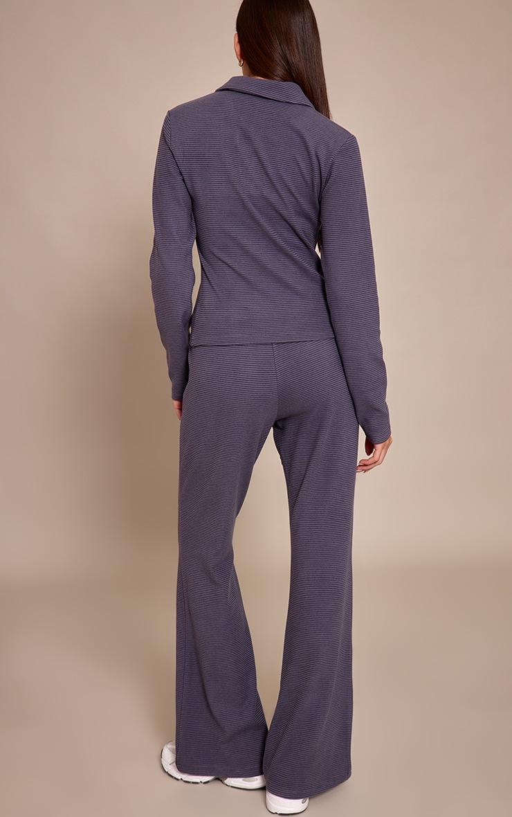 Pretty Little Thing Grey Soft Fleece Pinstripe Skinny Flare Pant