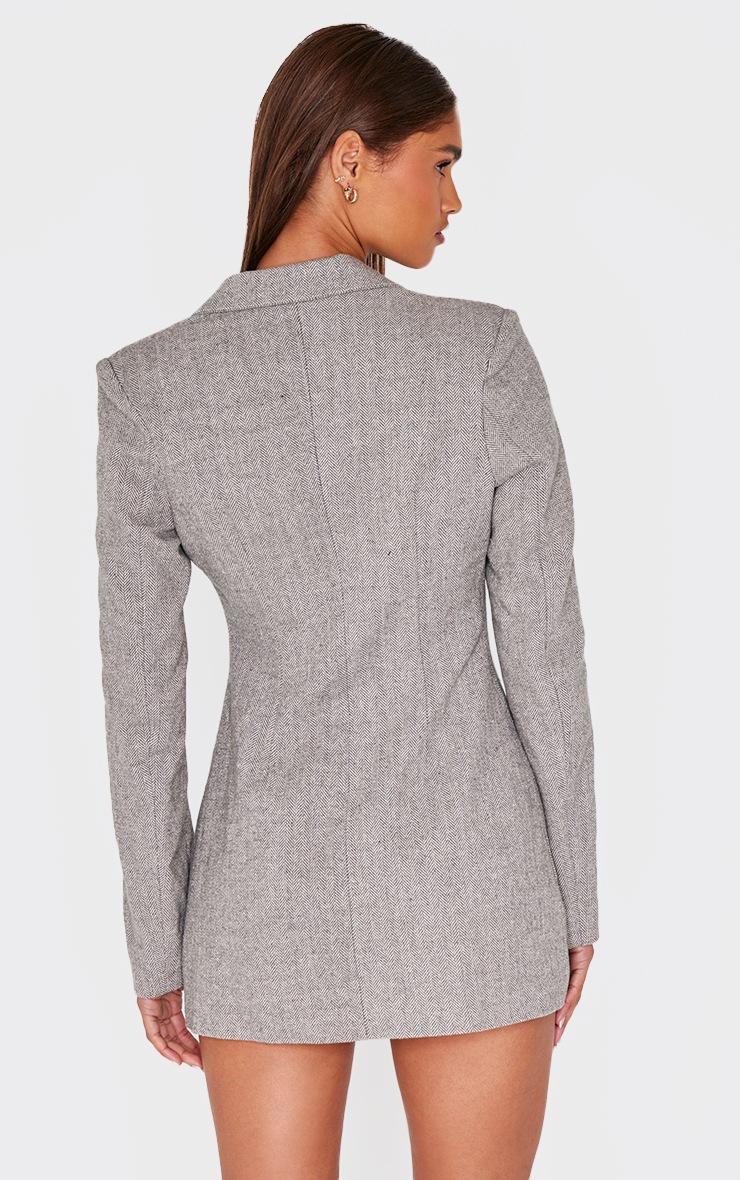 Pretty Little Thing Grey Structured Long Sleeve Blazer Dress