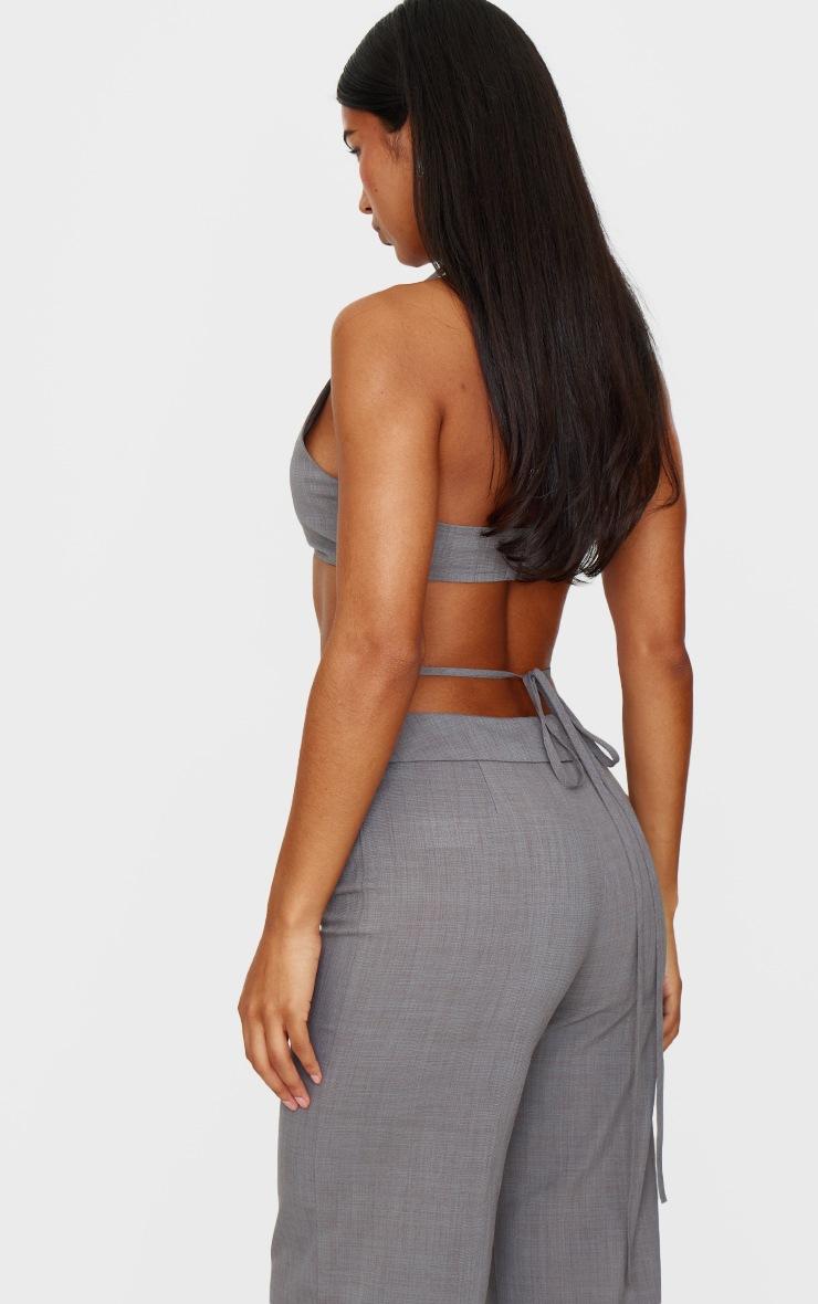 Pretty Little Thing Grey Tailored Twist Bust Detail Bralet