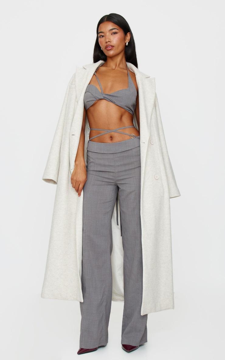 Pretty Little Thing Grey Tailored Twist Bust Detail Bralet