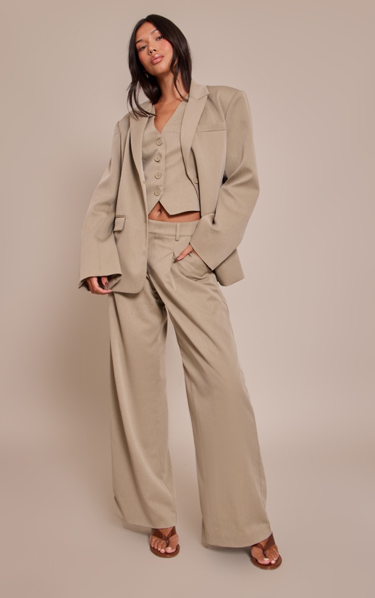 Pretty Little Thing Grey Tailored Woven Button Detail Vest