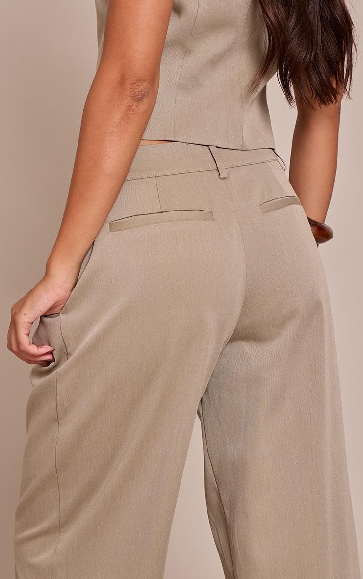 Pretty Little Thing Grey Tailored Woven Pleated Wide Leg Pant