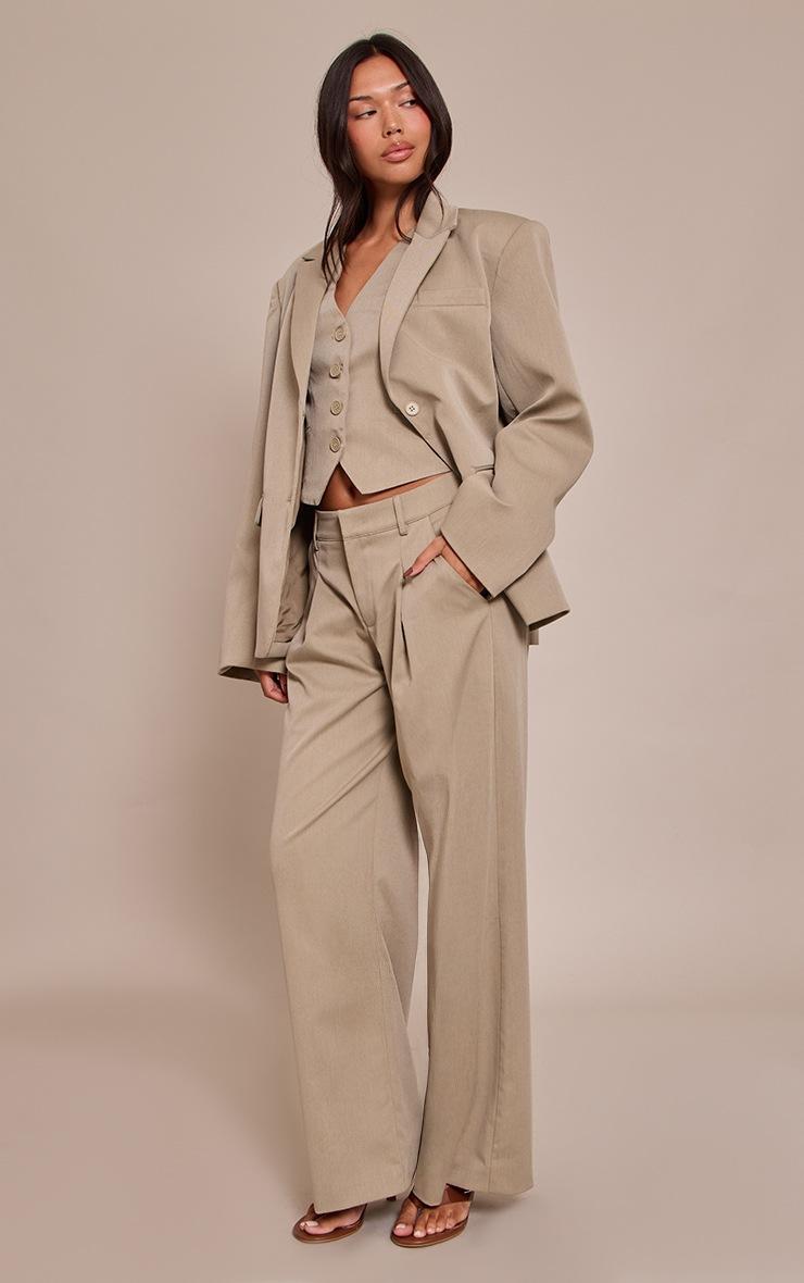 Pretty Little Thing Grey Tailored Woven pleated Wide Leg Pant