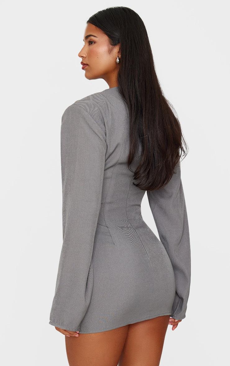 Pretty Little Thing Grey Woven Batwing Bodycon Dress